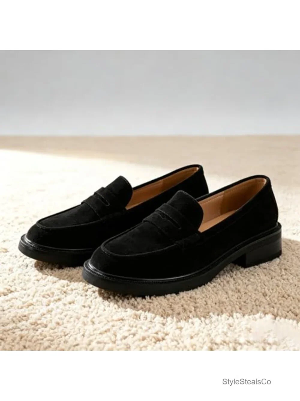 Women's Classic Penny Loafer Slip On Flat Dress Shoes Faux Leather